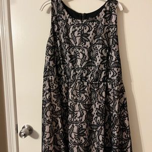 Heart Soul black lace and taupe sleeveless dress